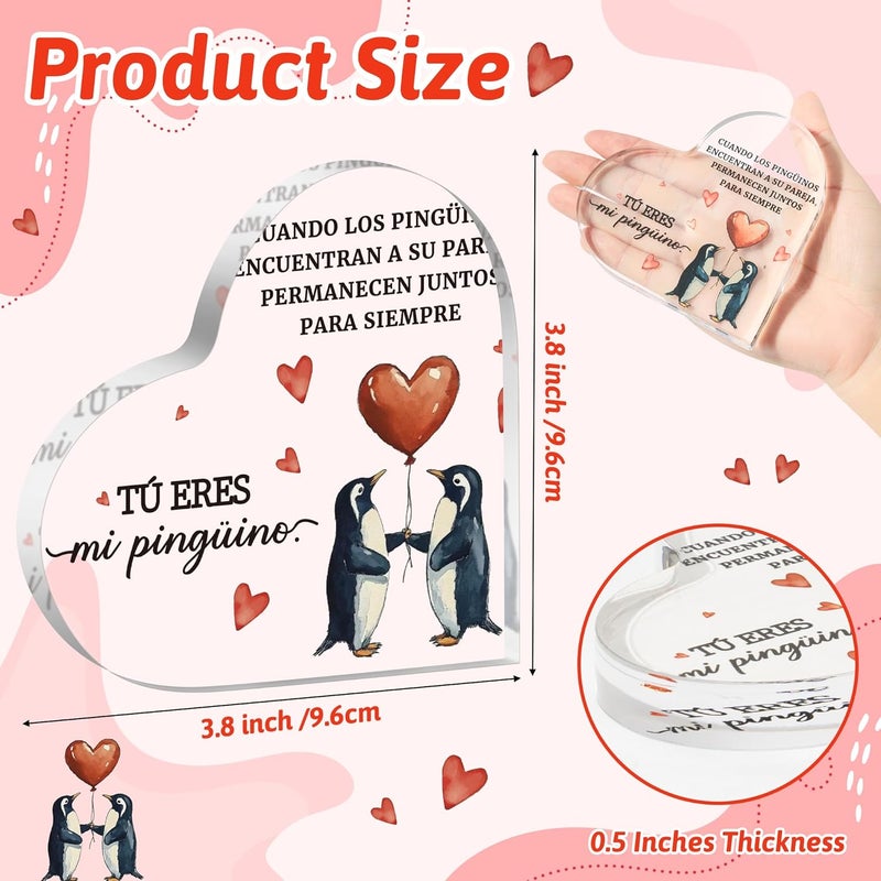 Yopyame Spanish Romantic Acrylic Gifts - Wedding Anniversary I Love You Heart Acrylic Plaque for Men Women Christmas Valentines Day Gifts for Girlfriend Boyfriend Birthday Gift for Couple Wife Husband - Image 2